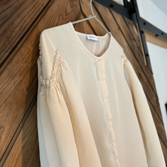 See By Chloe Silk Viscose Pleated blouse top size 4 - Picture 8 of 12